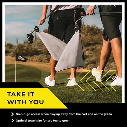 Magnetic Golf Towel, Premium 29" Microfiber with Deep Waffle Pockets, Industrial Strength Magnet for Secure Hold to Golf Carts & Clubs, Ultra-Absorbent, Fast-Drying, Easy-Clean Design