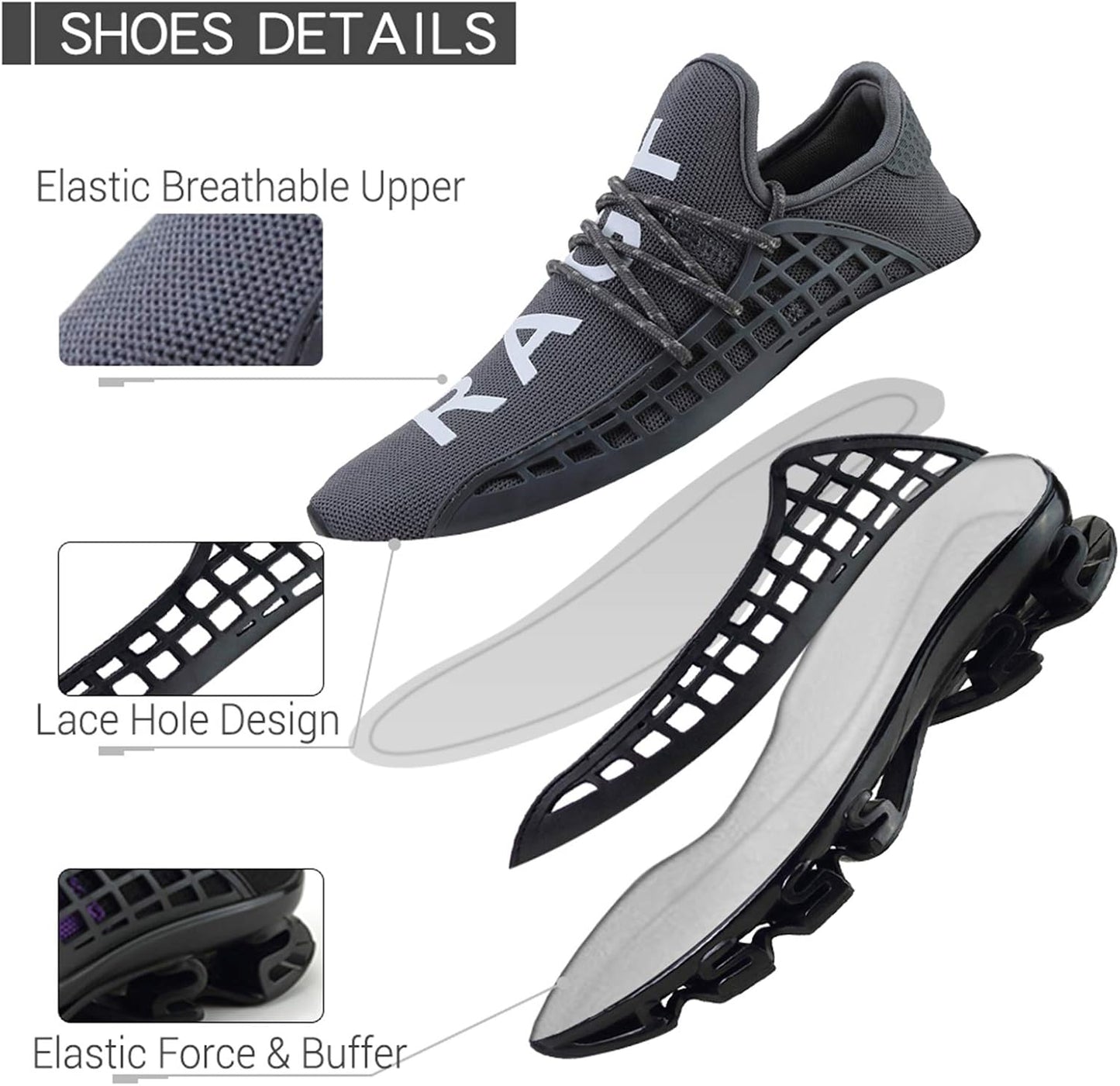 Mens Slip on Road Running Shoes Breathable Lightweight Comfortable Walking Shoes Athletic Gym Tennis Shoes for Men