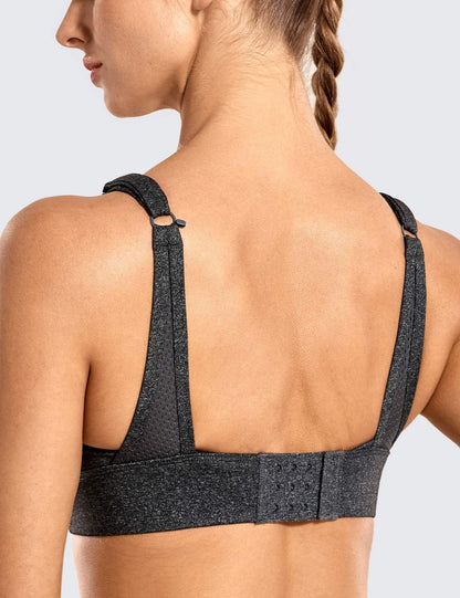 Womens High Impact Convertible Racerback Sports Bra - Padded Wirefree Workout Sports Bra